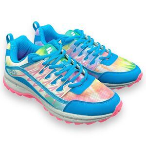 Fila Blue Pink Tie Dye Jogger Lace Up Sneaker Athletic Shoes Womens Size 8.5 US